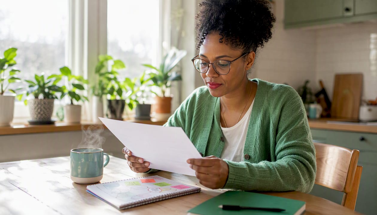Employee reviewing engagement challenge materials