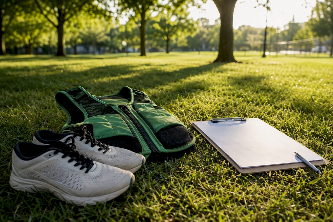 Safety gear and preparation materials for fitness event