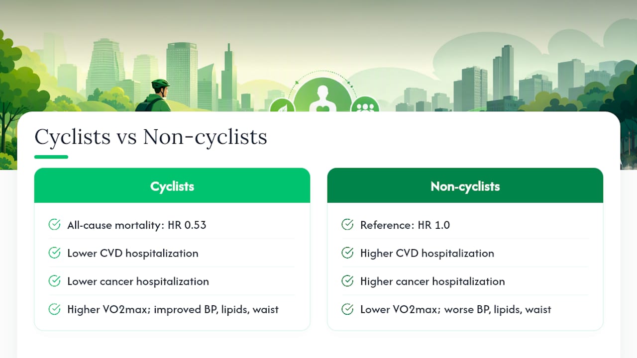 Cycle commuting health risk comparison