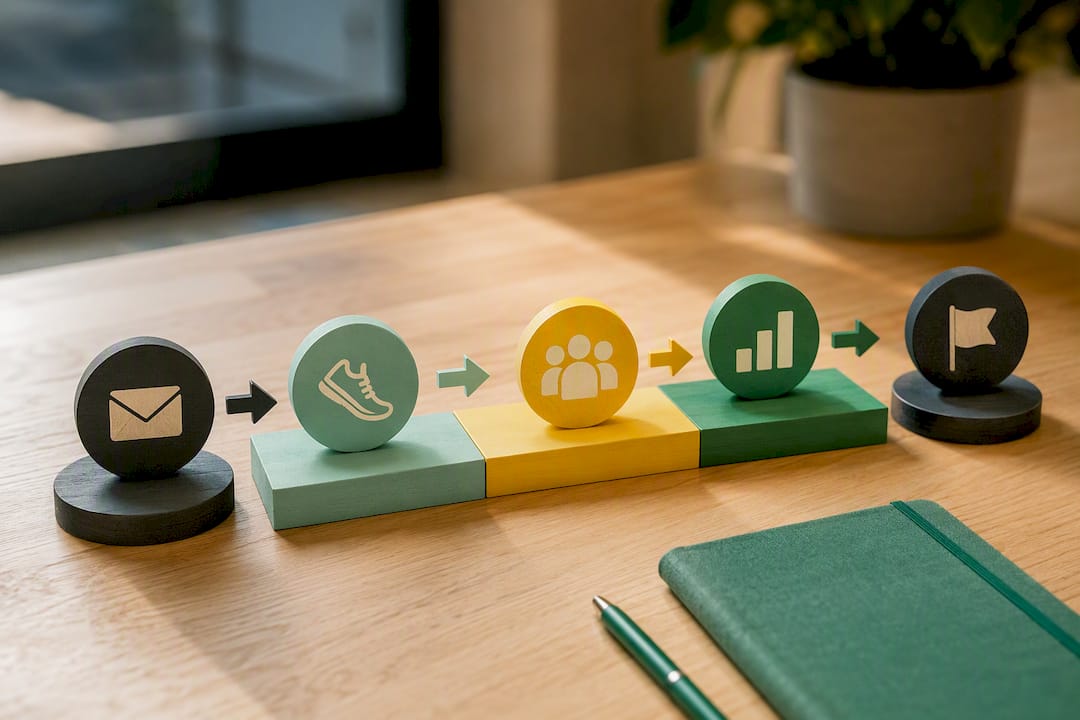Illustrated two-week challenge onboarding sequence