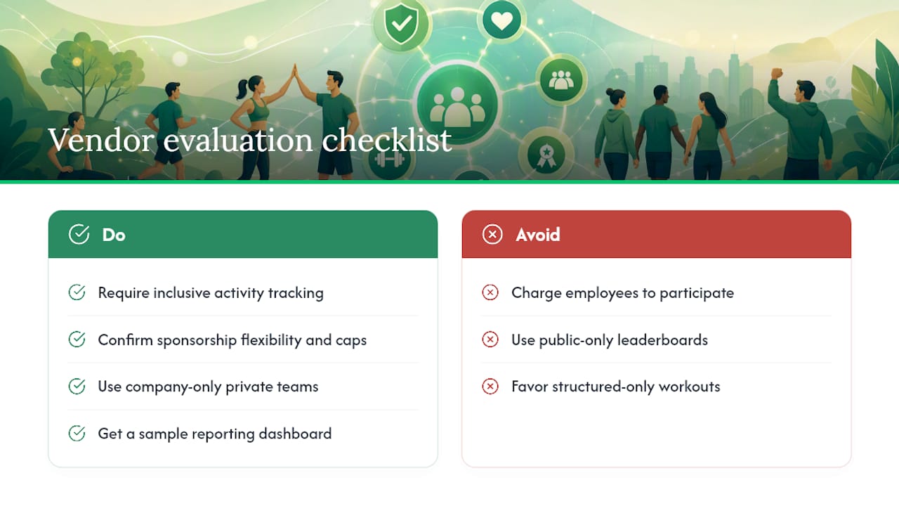How to Evaluate a Fitness-Challenge Vendor Platform — overview diagram