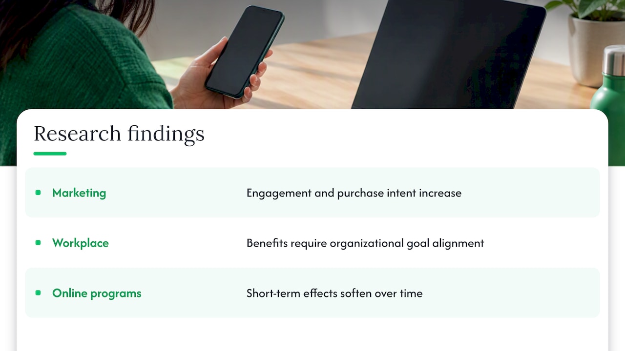 What the research says about gamification's real effects — overview diagram