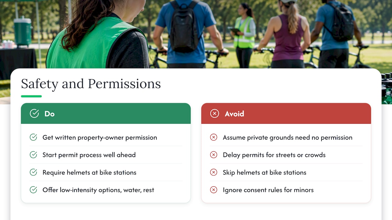 Permission, safety and insurance — overview diagram